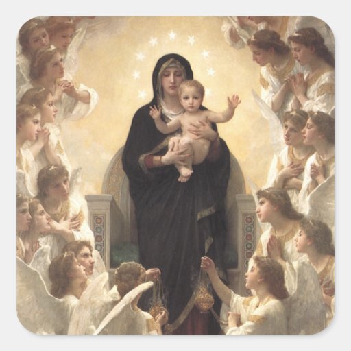Regina Angelorum by Bouguereau, Victorian Angels Sticker