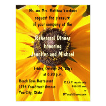 Rehearsal Dinner Flower Custom Announcements