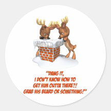 Reindeer Dilemma Round Sticker