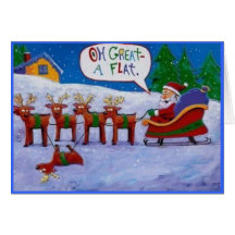Reindeer Flat Christmas Card