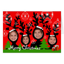 Reindeer Merry Christmas Add Photo Card 2