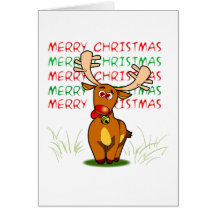 Reindeer Merry Christmas Greeting Card
