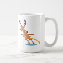 reindeer running coffee mug