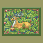 Reindeer with Holly Christmas Party Invitation invitations