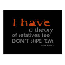 Relatives Theory - Jack Warner Quote Postcards