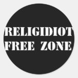 Religidiot Free Zone Stickers