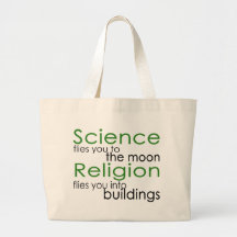 Religion and Science Tote Bags