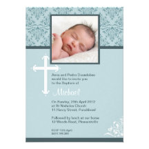 Religious Boys Baptism Invitations