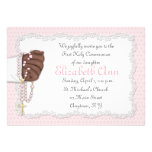 Religious Pink Rosary Beads Personalised Invites