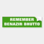 REMEMBER BENAZIR BHUTTO bumper sticker #2