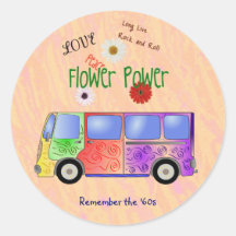 Remember the '60s Rock and Roll Round Stickers