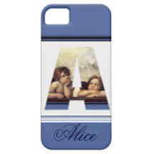 RENAISSANCE ANGEL A LETTER Winged Cherub Monogram