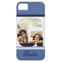 RENAISSANCE ANGEL G LETTER Winged Cherub Monogram