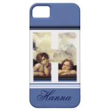 RENAISSANCE ANGEL H LETTER Winged Cherub Monogram