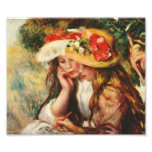 Renoir Two Girls Reading in the Garden Print Photo Art