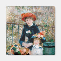 Renoir Two Sisters on Terrace Vintage Fine Art Fridge Magnets