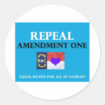 Repeal Amendment One NC Round Sticker