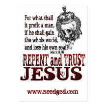 Repent Gospel Tract Business Card