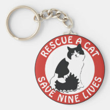 Rescue a Cat, Save Nine Lives Keychains