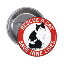 Rescue a Cat, Save Nine Lives Pinback Button