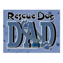 Rescue Dog DAD Postcard
