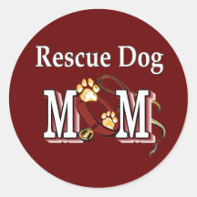 Rescue Dog Owners Gifts Round Sticker