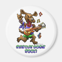 RESCUE DOGS ROCK! REFRIGERATOR MAGNETS