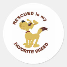 Rescued Dog Breed Round Sticker