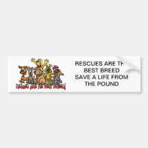 RESCUES ARE THE BEST BREED BUMPER STICKERS