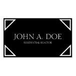 Residential Realtor Classic Black White Corners Business Card Templates