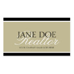Residential Realtor Tan/White Script/Black Borders Business Cards