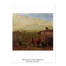 Rest In Front Of An Italian Inn By Karel Dujardin Post Card