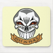 Rest In Peace Skull Mouse Pads
