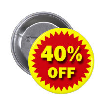 RETAIL SALE BADGE - 40% OFF PINS
