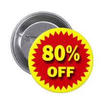 RETAIL SALE BADGE - 80% OFF PIN