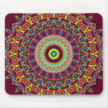 Retro 50's Reds Kaleidoscope Mouse Mat