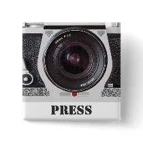 Retro 80s Camera Effect Media and Press Badge buttons