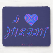 RETRO 80's "I HEART / LOVE" Cute Rainbow Mousepad