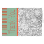 Retro aqua and orange stipes cards