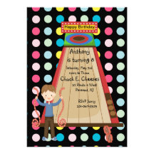 Retro Arcade Skee Ball Boys Birthday Invitation