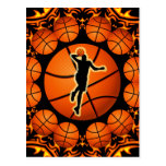 RETRO BASKETBALL PLAYER POST CARD