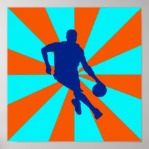 Retro Basketball Player Poster