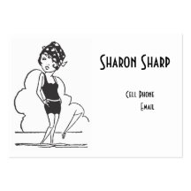 Retro Beach Calling Card Business Cards