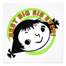 Retro Best Big Sister Ever Personalized Invite