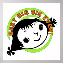 Retro Best Big Sister Ever Print