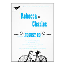 Retro Bicycle Engagement Party Invitation
