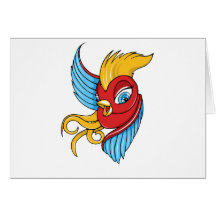 retro bird greeting cards