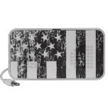 Retro Black and White American Flag Doodle Speaker