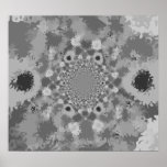 Retro black and white tie dyed pattern print