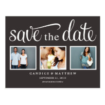 RETRO BLACK | SAVE THE DATE ANNOUNCEMENT POST CARD